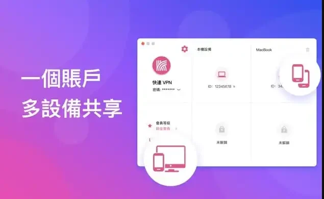 快连VPN 账号多设备共享在桌面端的管理界面